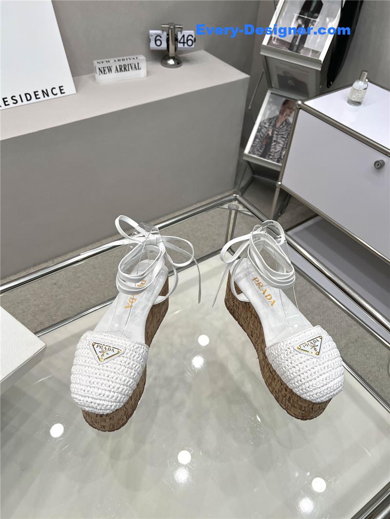 Pra*a woven platform strappy sandals