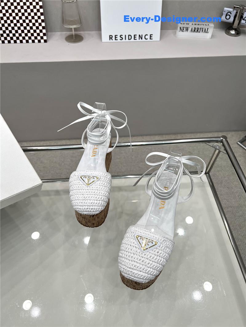 Pra*a woven platform strappy sandals