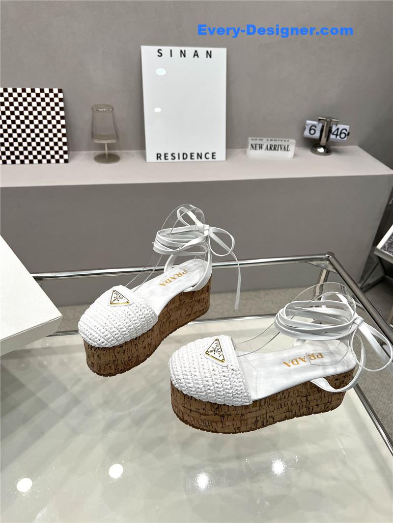 Pra*a woven platform strappy sandals