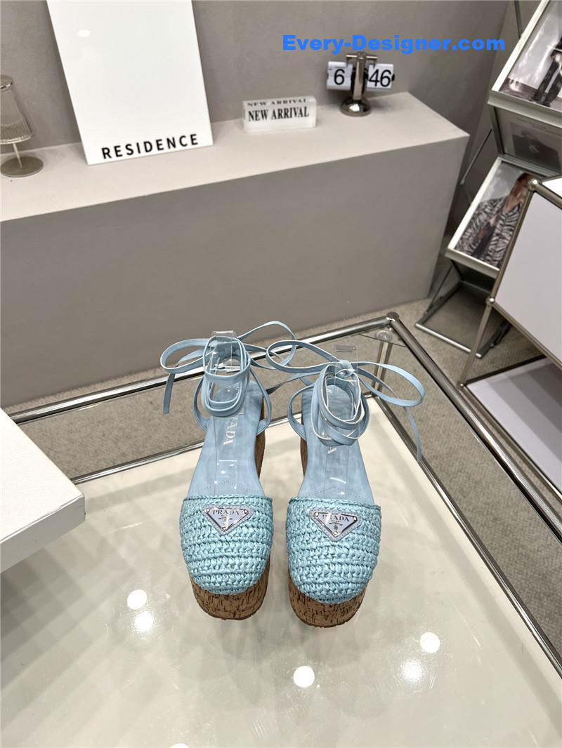 Pra*a woven platform strappy sandals