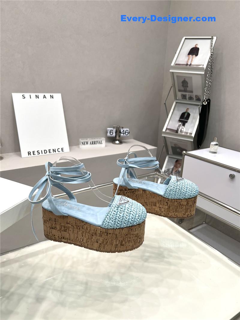 Pra*a woven platform strappy sandals