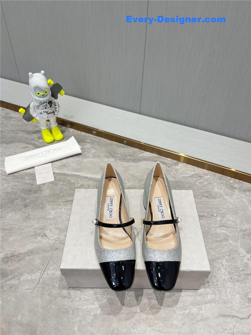 J1m*y Ch00 classic square toe ballerinas