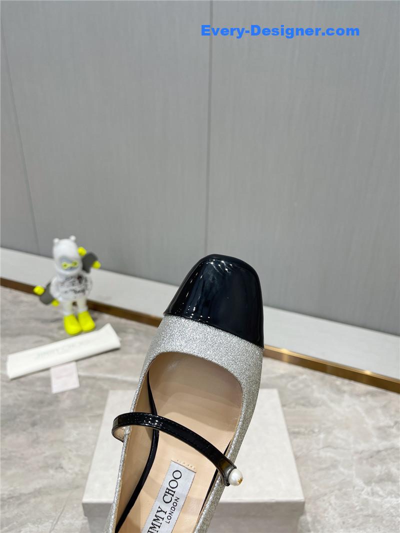 J1m*y Ch00 classic square toe ballerinas