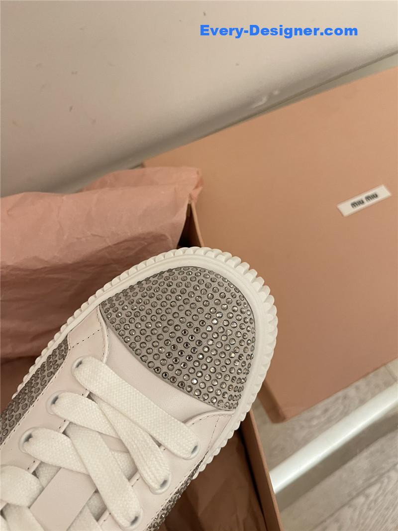 m1um1u D1am0nd biscuit white shoes