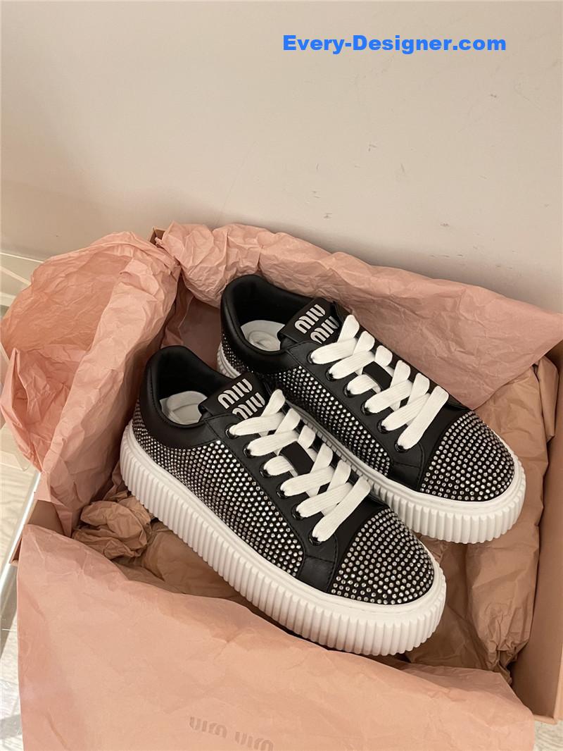 m1um1u D1am0nd biscuit white shoes