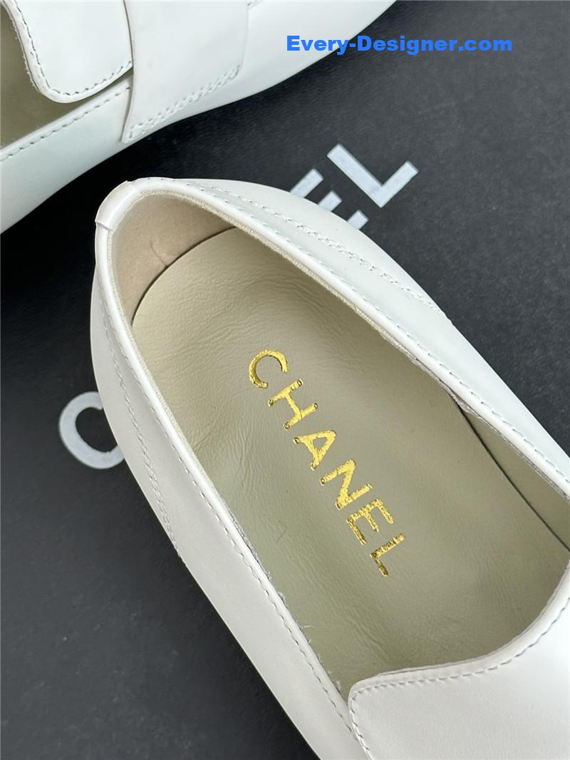 CC double C letter buckle square head chunky loafers