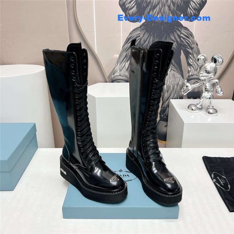 Pra*a round toe platform lace-up boots