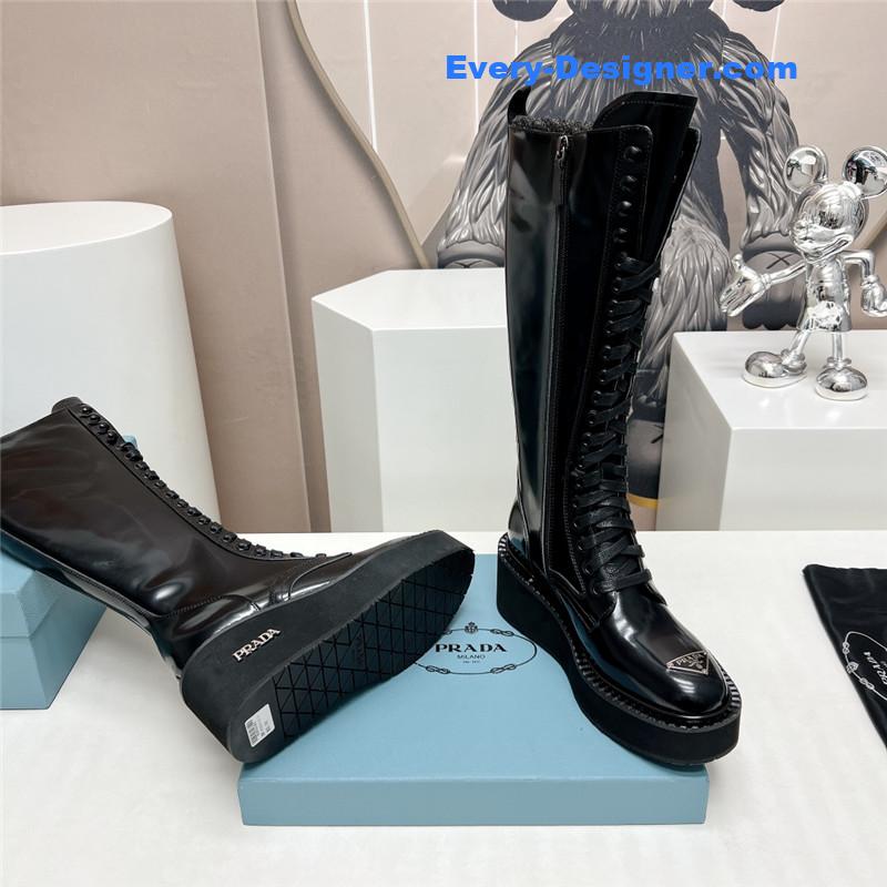 Pra*a round toe platform lace-up boots