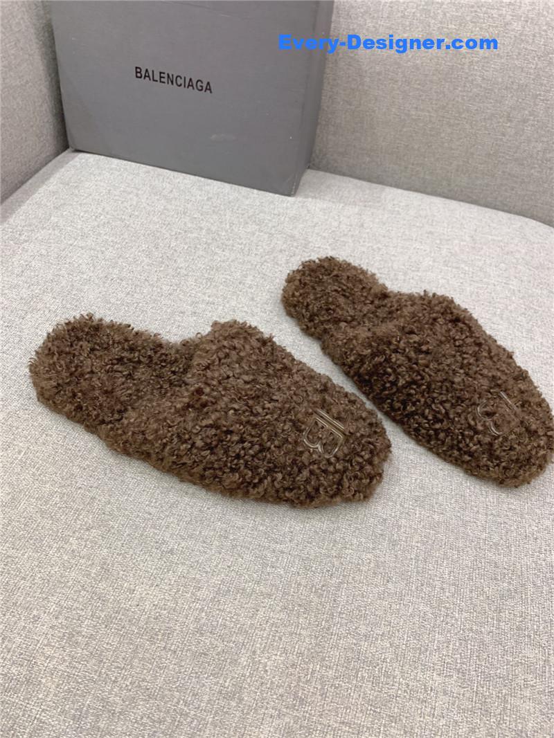 Ba1en*iaga classic fur flat slippers