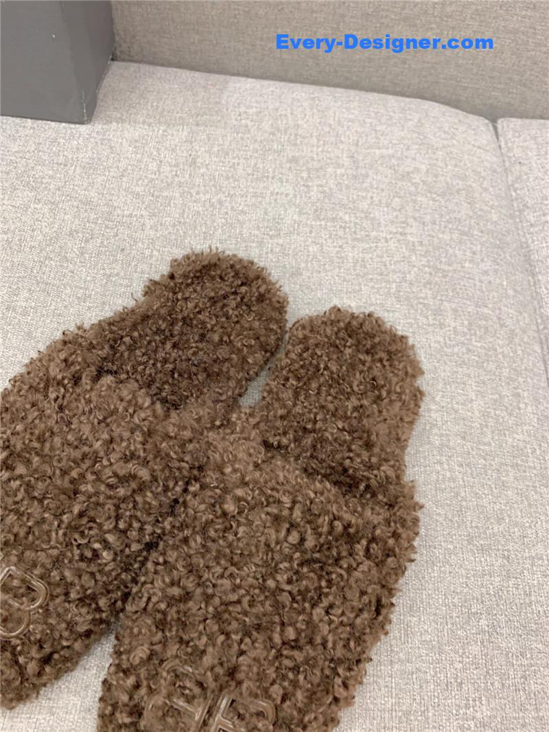 Ba1en*iaga classic fur flat slippers