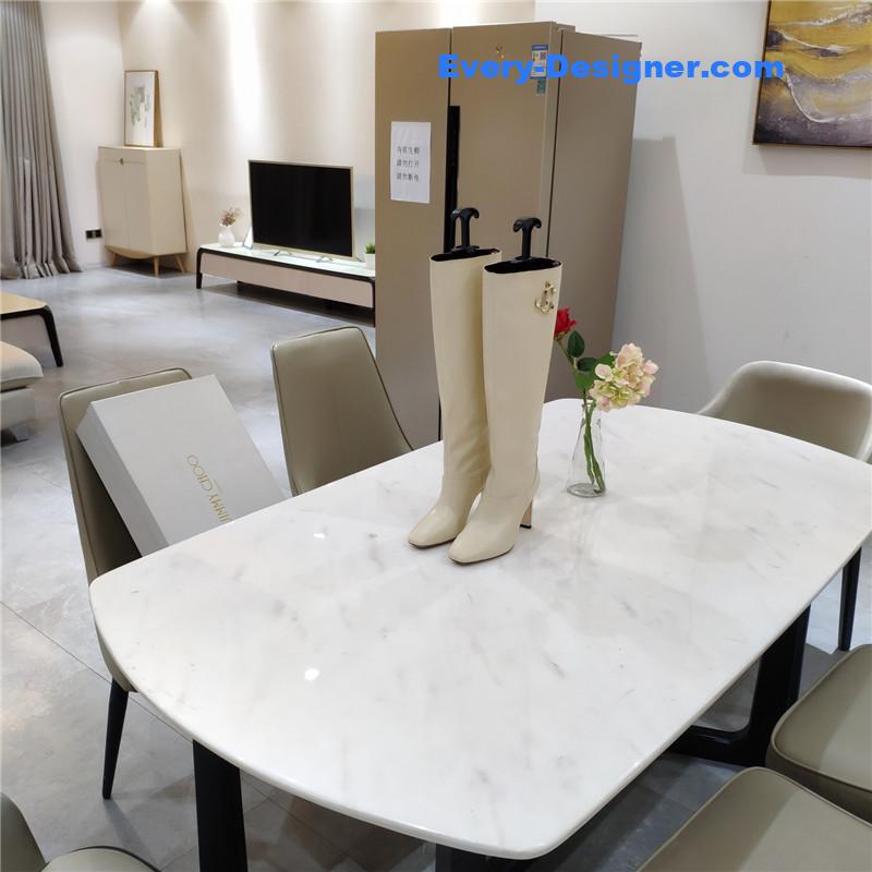 J1m*y Ch00 signature jc buckle chunky heel leather boots