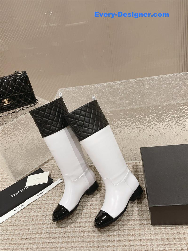 CC retro small round toe stitching design boots