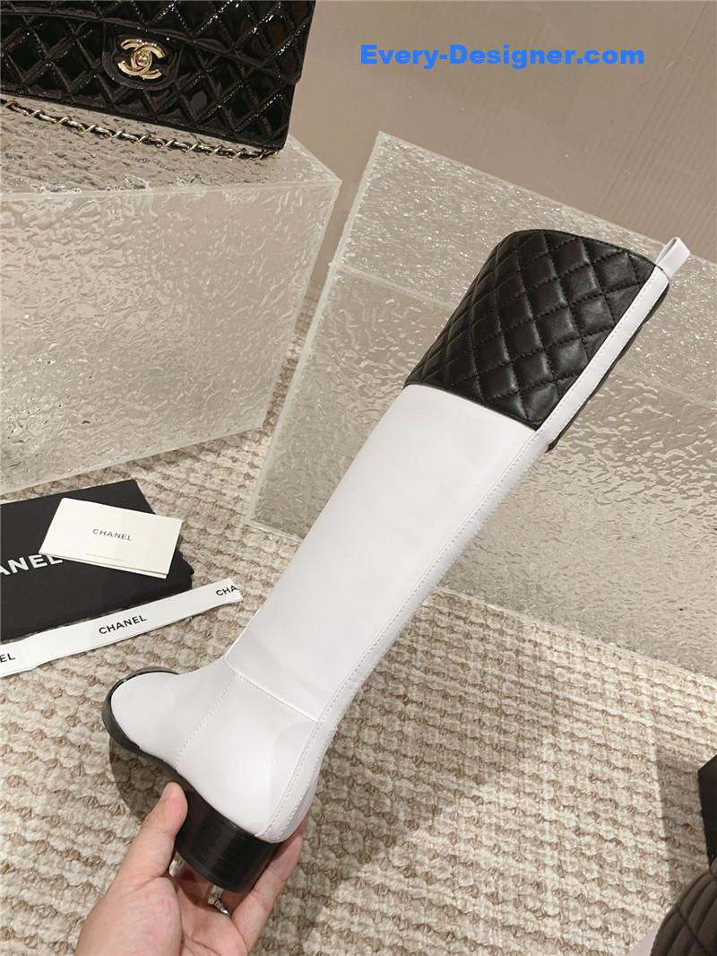 CC retro small round toe stitching design boots