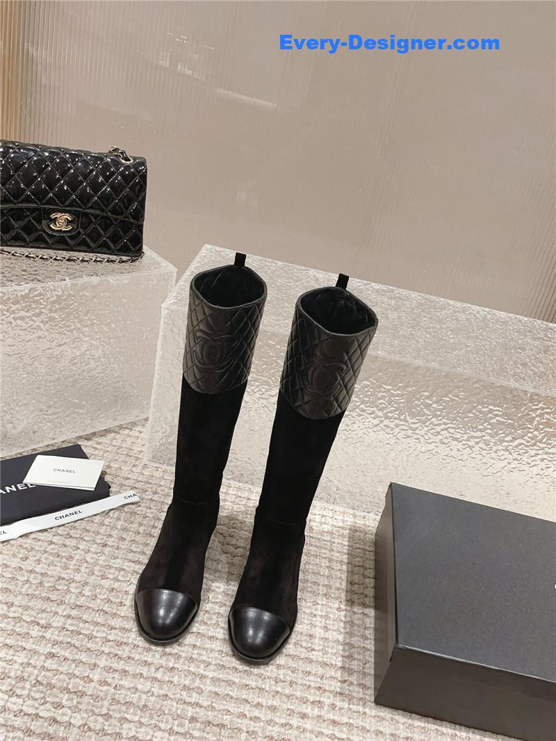 CC retro small round toe stitching design boots