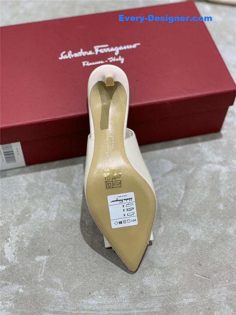 Salvatore Ferragamo pointed toe layered bow back sandals