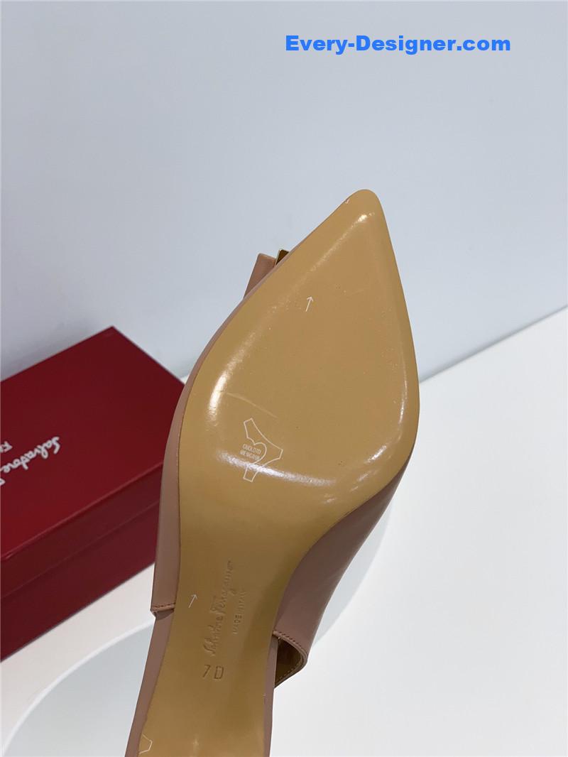 Salvatore Ferragamo pointed toe layered bow back sandals