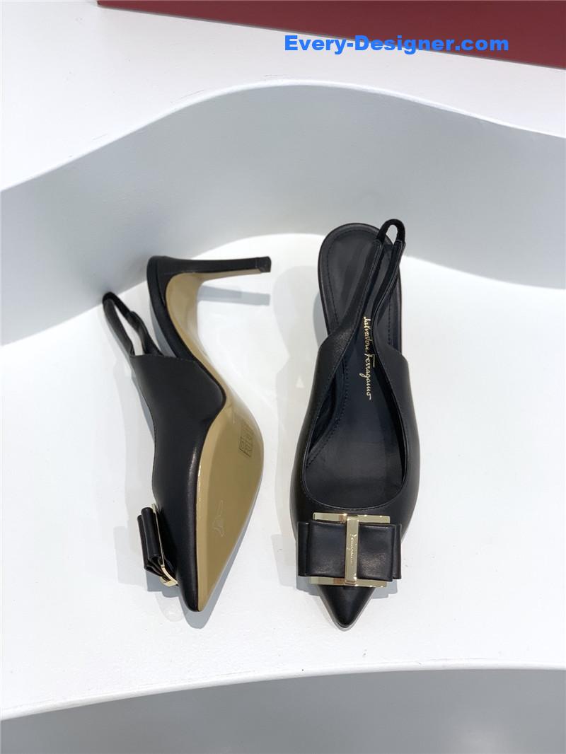 Salvatore Ferragamo pointed toe layered bow back sandals