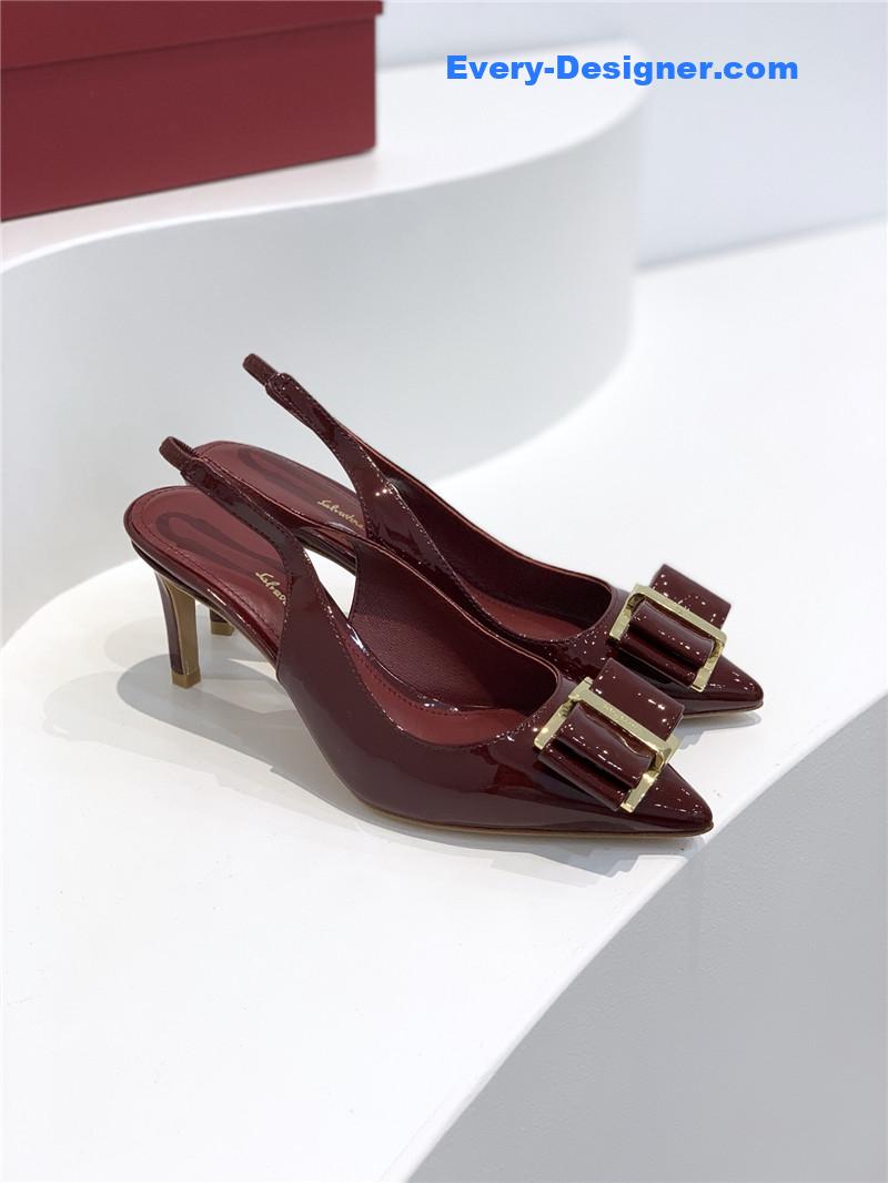 Salvatore Ferragamo pointed toe layered bow back sandals