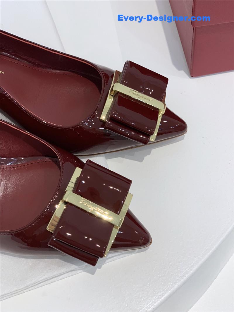 Salvatore Ferragamo pointed toe layered bow back sandals