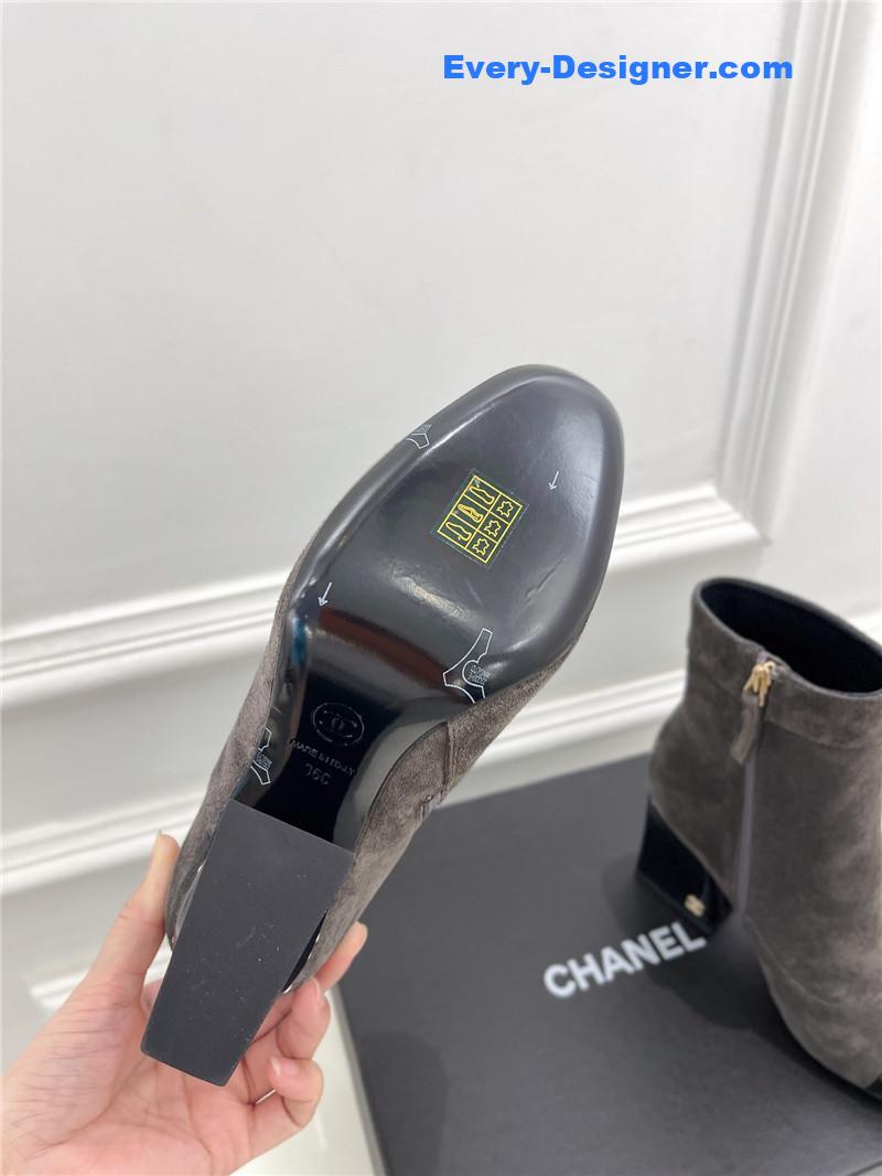 CC catwalk style pearl heel ankle boots