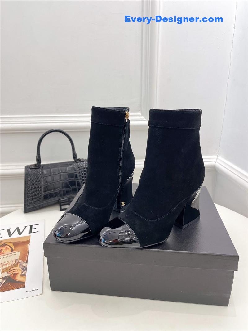 CC catwalk style pearl heel ankle boots