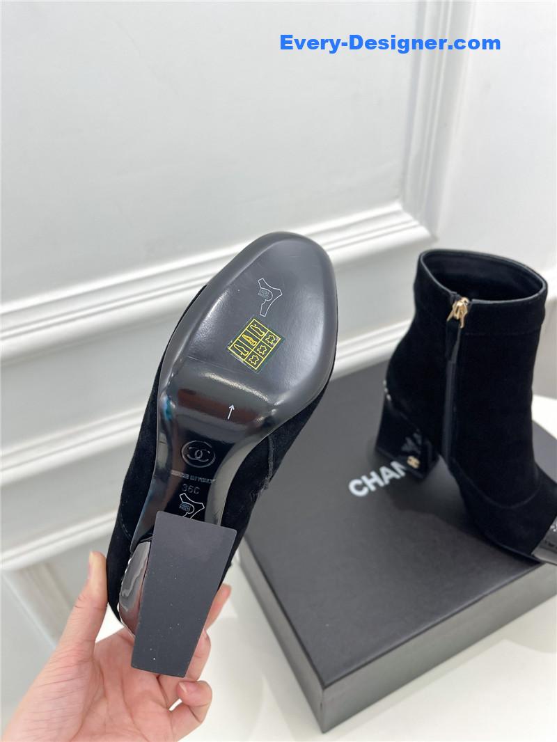 CC catwalk style pearl heel ankle boots