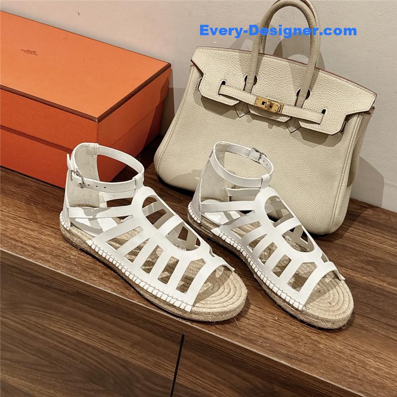 H**me5 cutout pig nose espadrille sandals