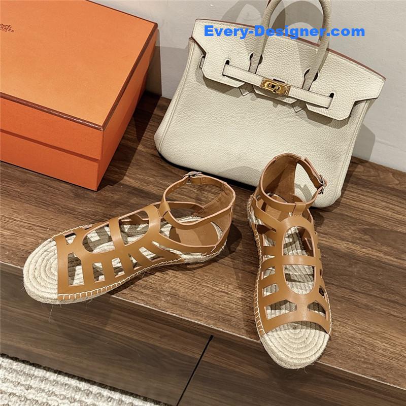 H**me5 cutout pig nose espadrille sandals