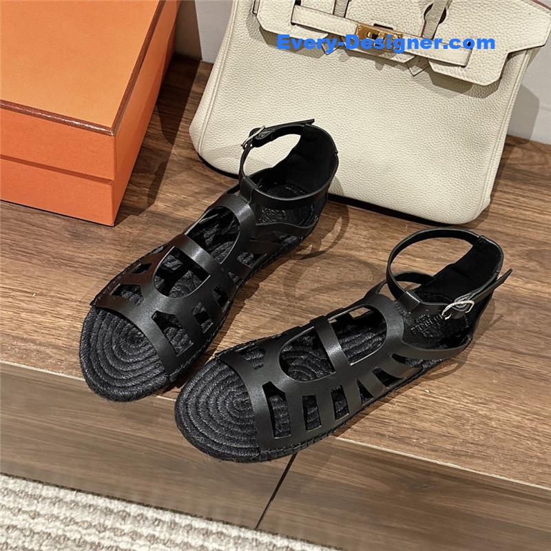 H**me5 cutout pig nose espadrille sandals