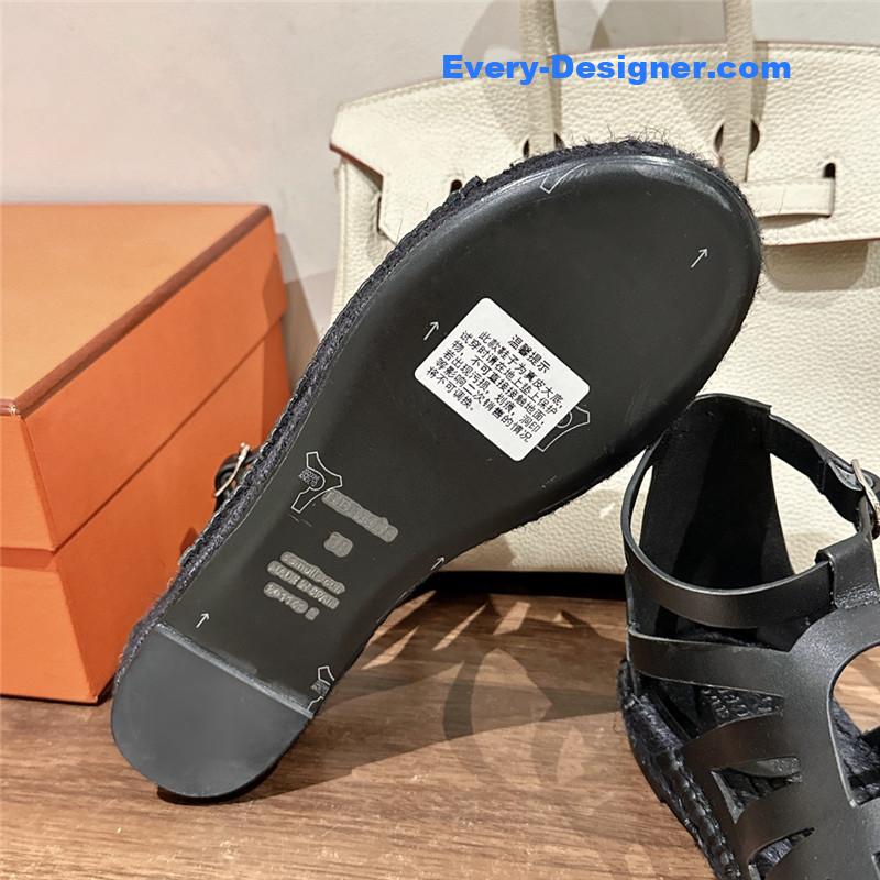 H**me5 cutout pig nose espadrille sandals