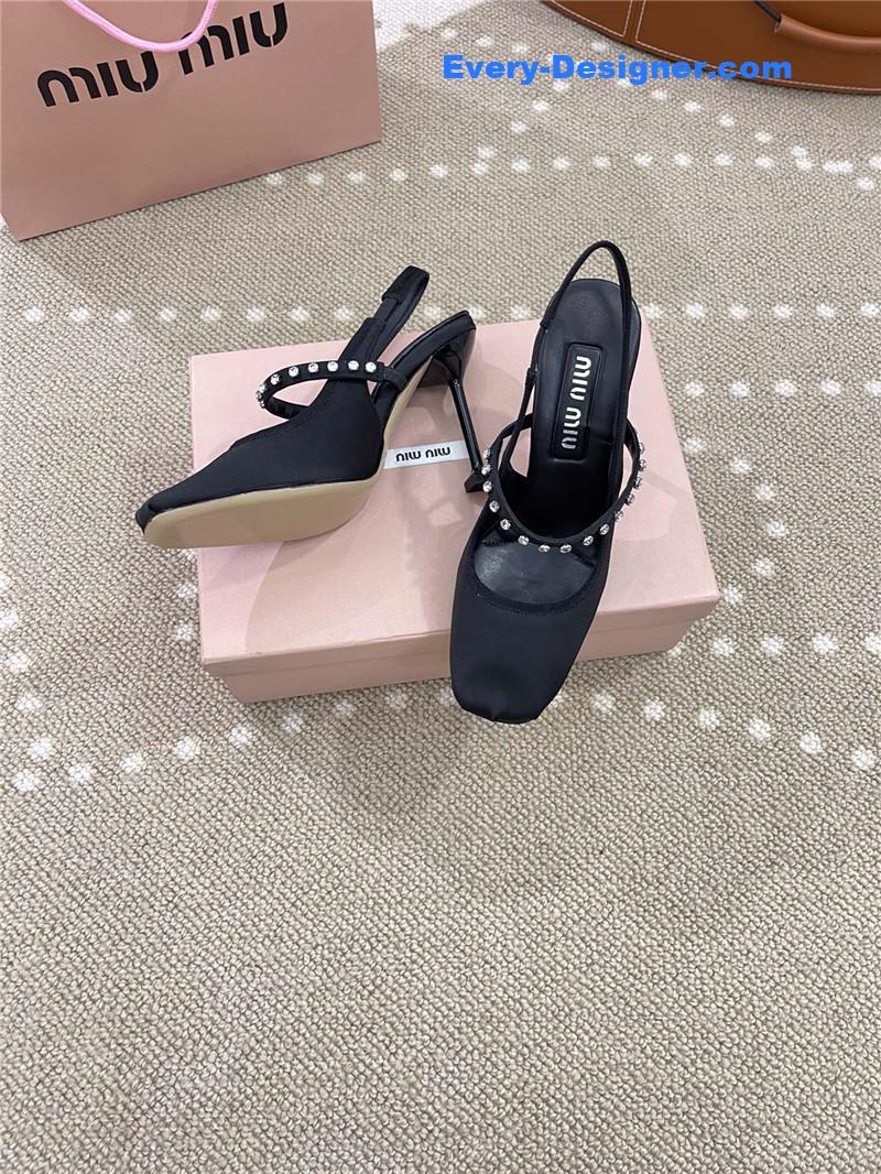 M1um1u new open heel ballet high heels