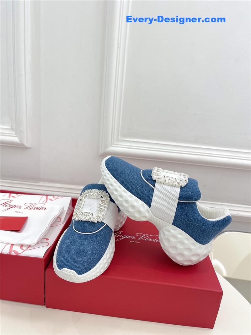 roger vivier classic D1am0nd buckle sneakers in fabric