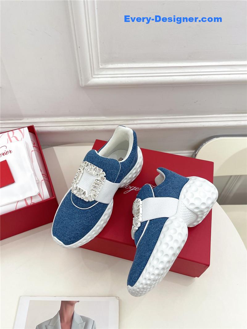 roger vivier classic D1am0nd buckle sneakers in fabric