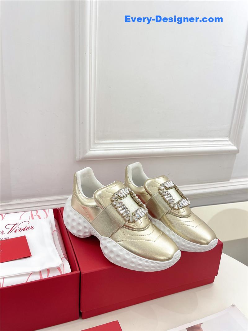 roger vivier classic D1am0nd buckle sneakers in fabric