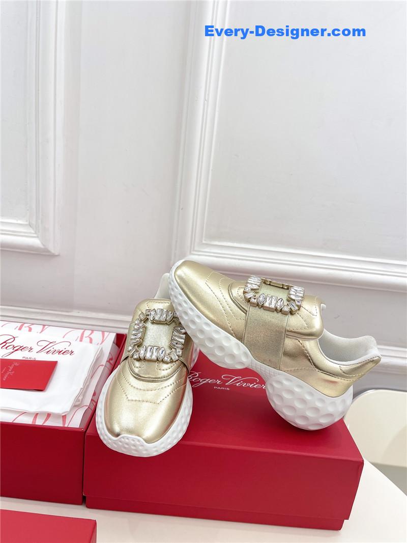 roger vivier classic D1am0nd buckle sneakers in fabric