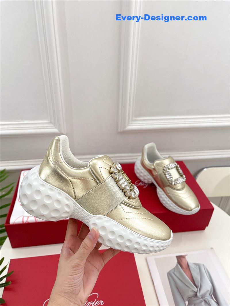 roger vivier classic D1am0nd buckle sneakers in fabric