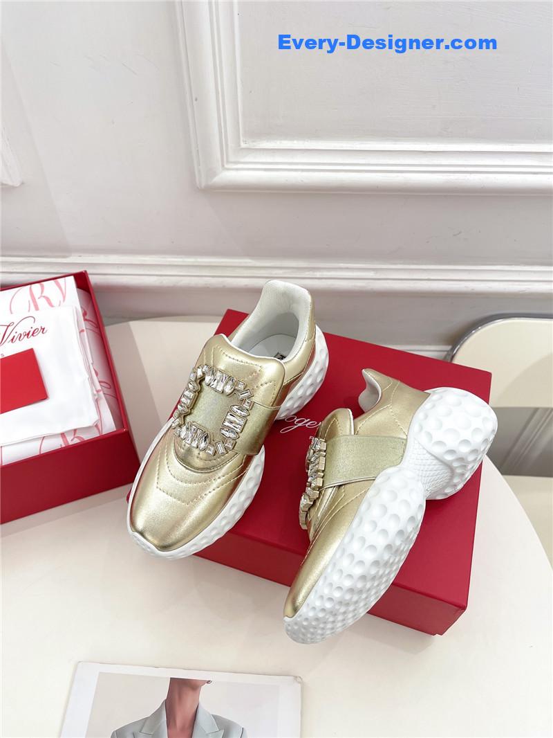roger vivier classic D1am0nd buckle sneakers in fabric