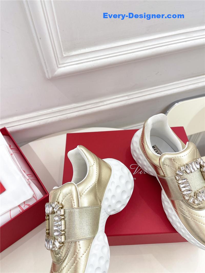 roger vivier classic D1am0nd buckle sneakers in fabric