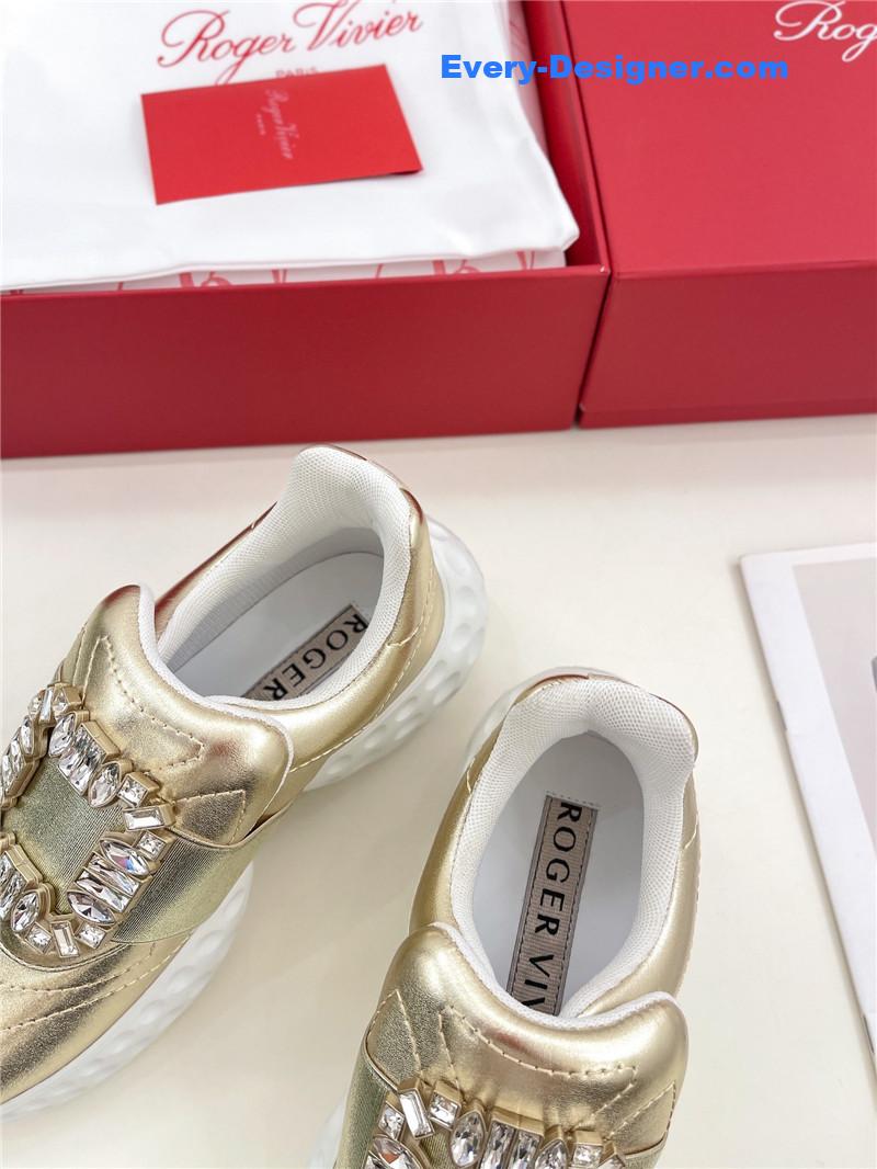 roger vivier classic D1am0nd buckle sneakers in fabric