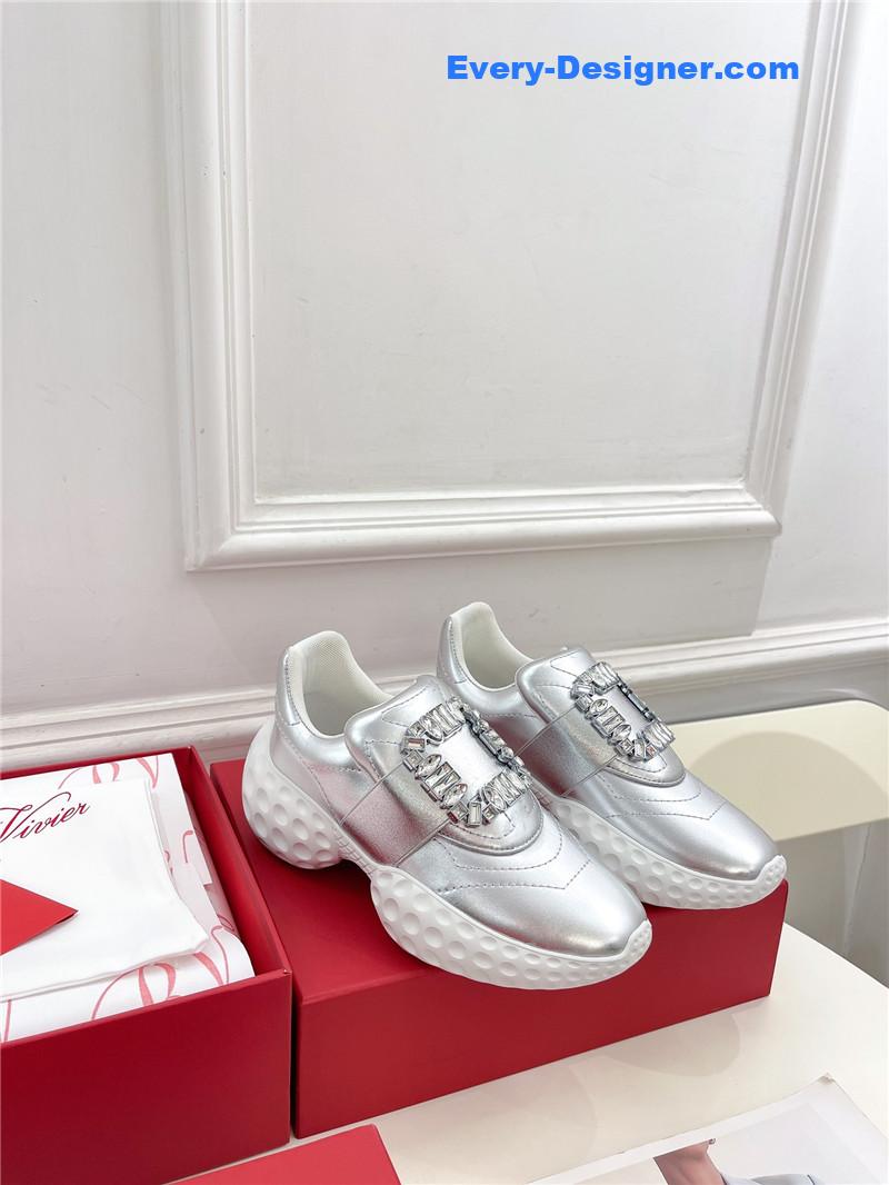 roger vivier classic D1am0nd buckle sneakers in fabric