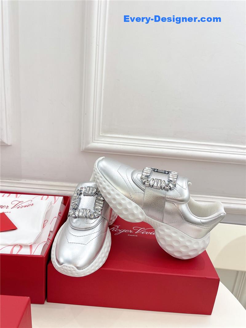 roger vivier classic D1am0nd buckle sneakers in fabric