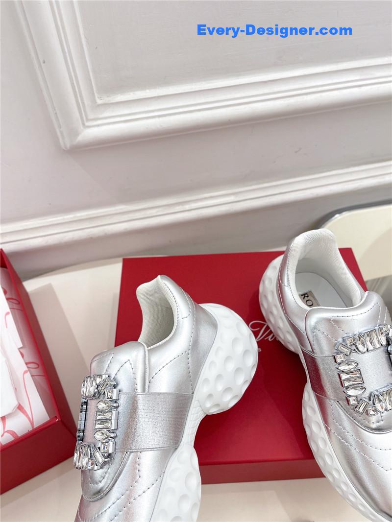 roger vivier classic D1am0nd buckle sneakers in fabric