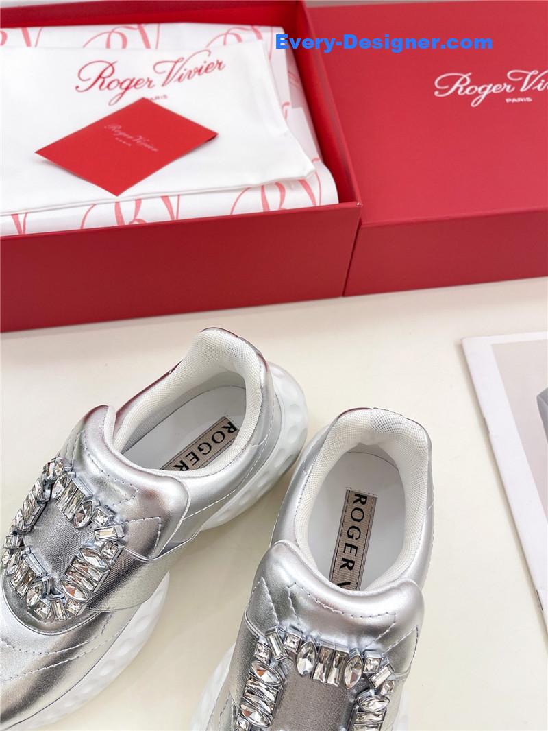 roger vivier classic D1am0nd buckle sneakers in fabric