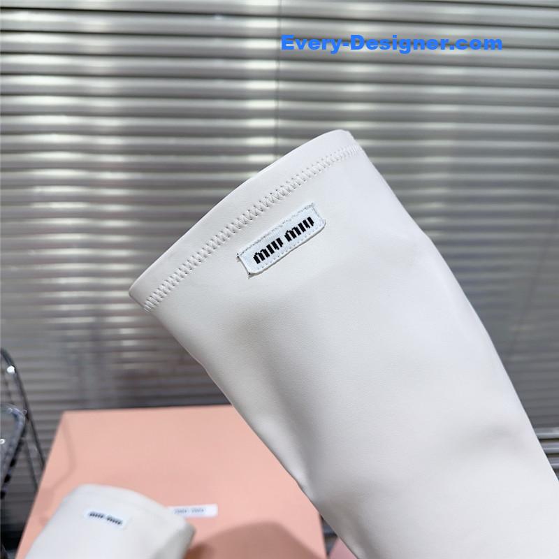 M1um1u autumn and winter new pointed mid-calf boots boots