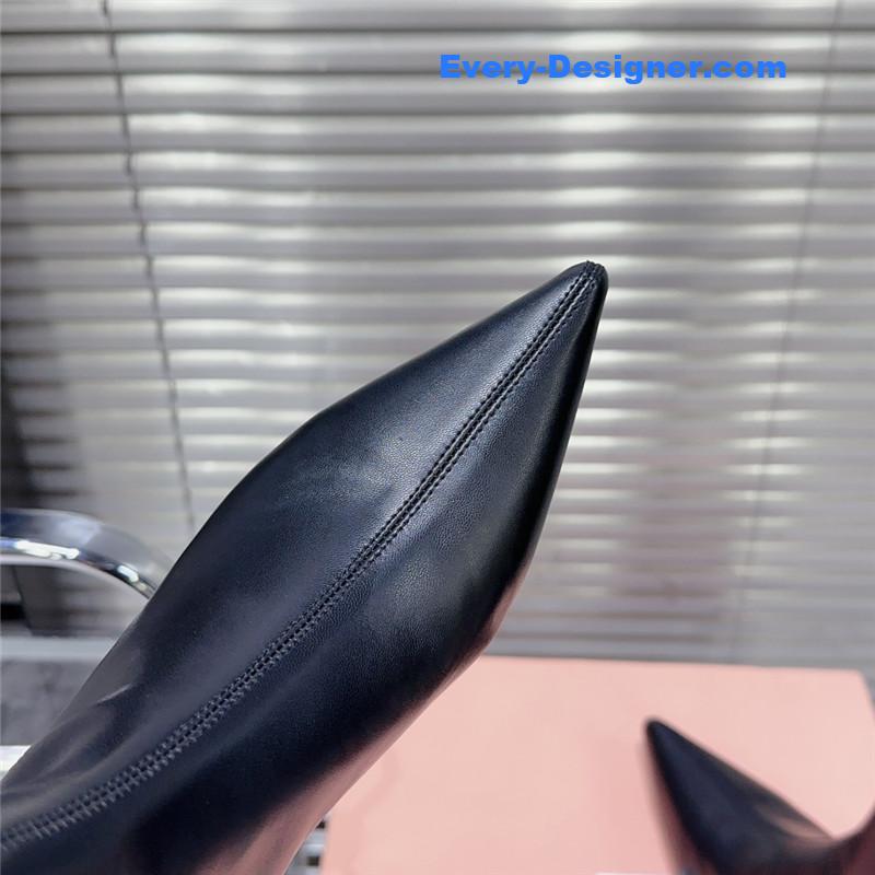 M1um1u autumn and winter new pointed mid-calf boots boots