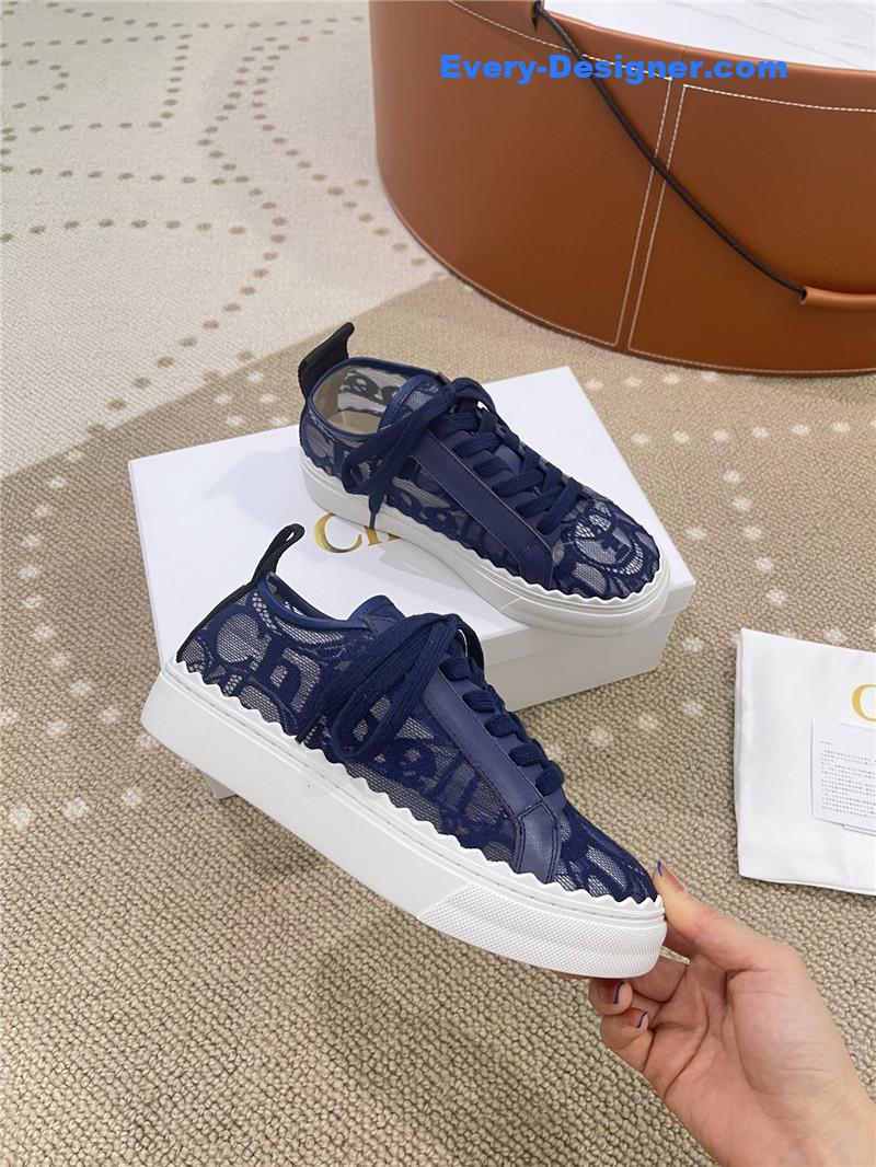 Chloe Classic Petal Sole Summer Lace Loafers