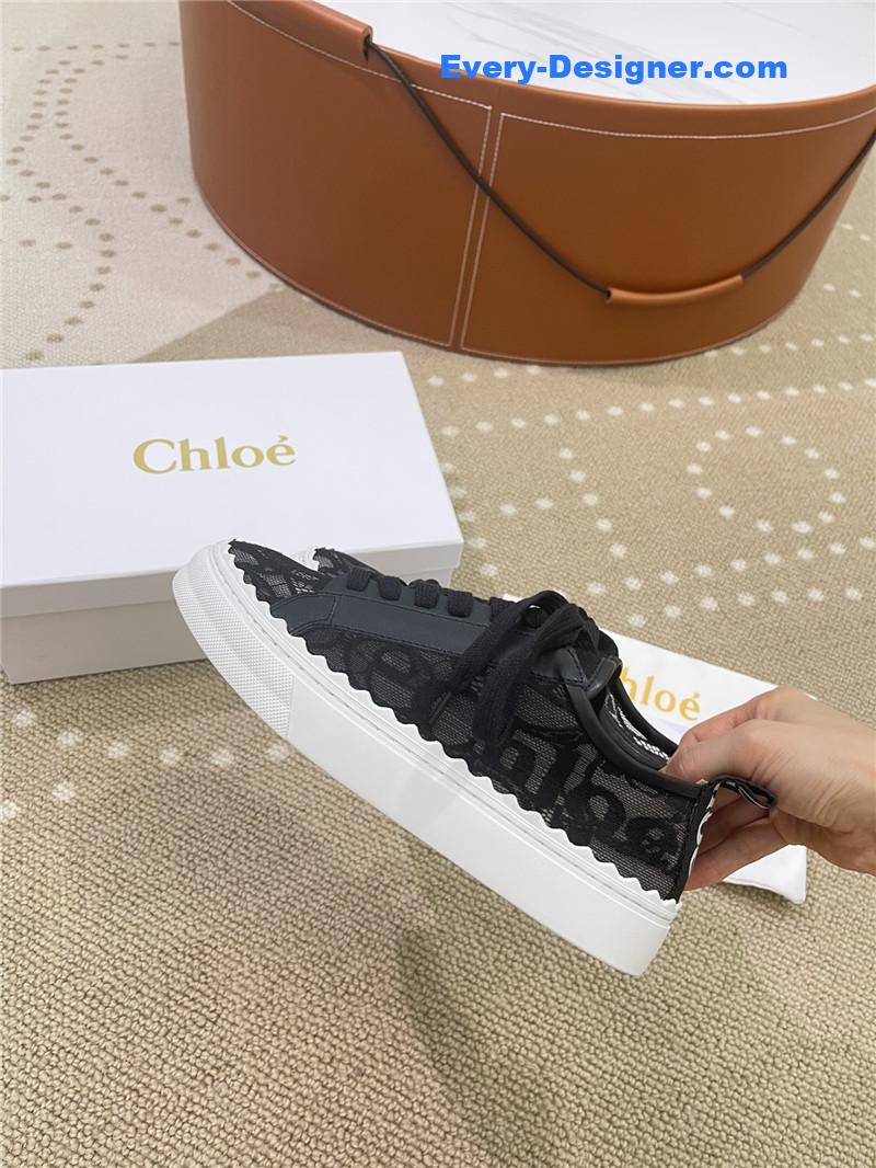 Chloe Classic Petal Sole Summer Lace Loafers