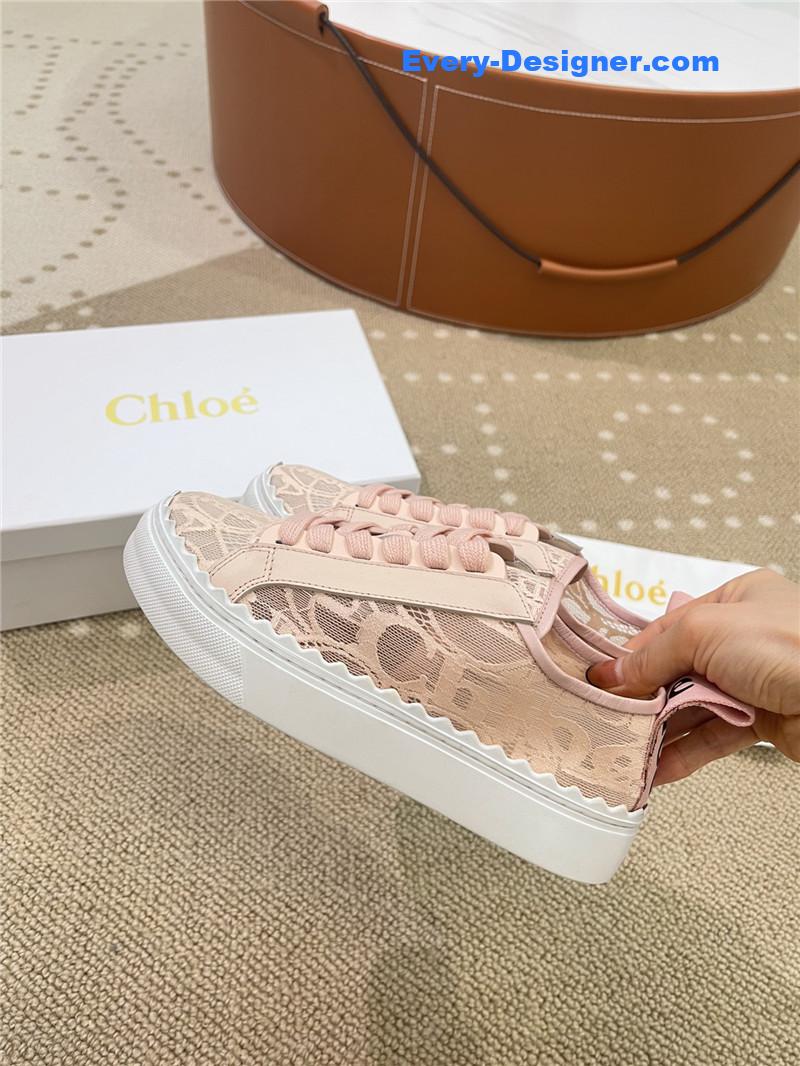 Chloe Classic Petal Sole Summer Lace Loafers