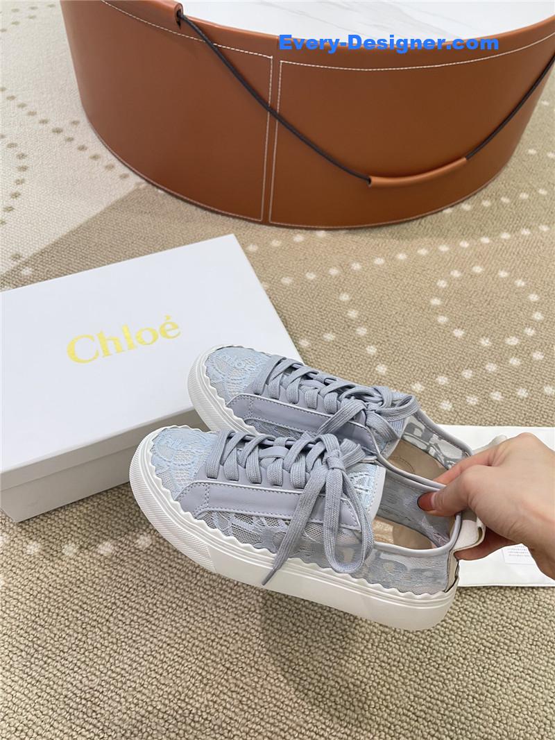 Chloe Classic Petal Sole Summer Lace Loafers