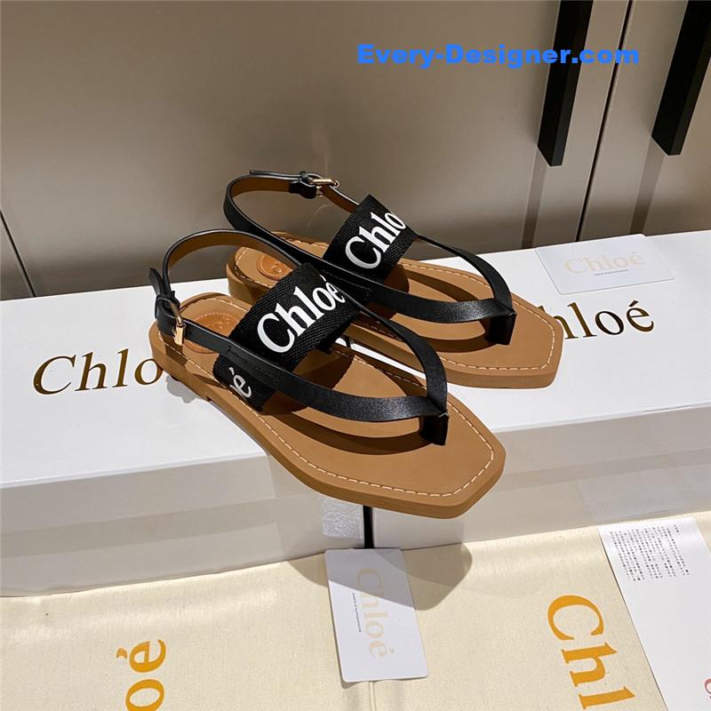 Chloe Cross Woven Strap Flip Sandals
